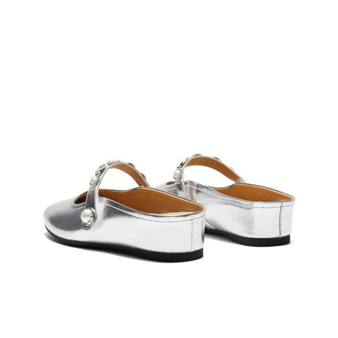 百丽慵懒气质穆勒鞋女2025秋新商场同款真皮外穿包头拖鞋E3G1DCH5