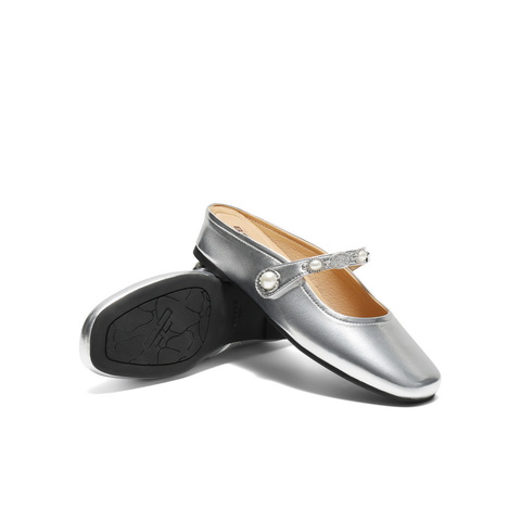 百丽慵懒气质穆勒鞋女2025秋新商场同款真皮外穿包头拖鞋E3G1DCH5