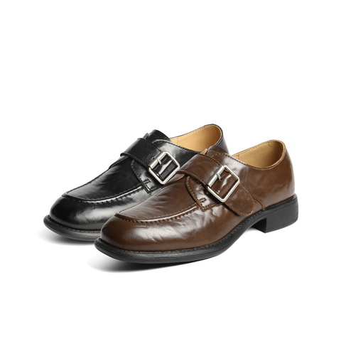 百丽复古乐福鞋女2025秋新商场同款质感皮带扣通勤单鞋E1F1DCM5