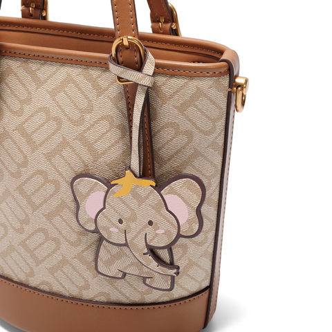 百丽包女25春商场同款小象桶复古休闲单肩斜挎手提水桶包X7233AX5