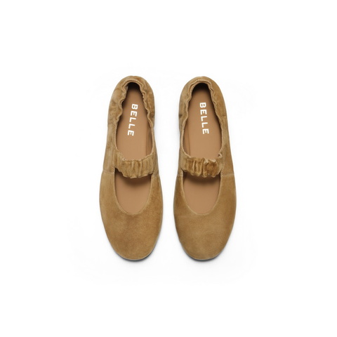 百丽复古软薄底玛丽珍鞋女2025秋新商场同款真皮浅口单鞋E1P1DCQ5