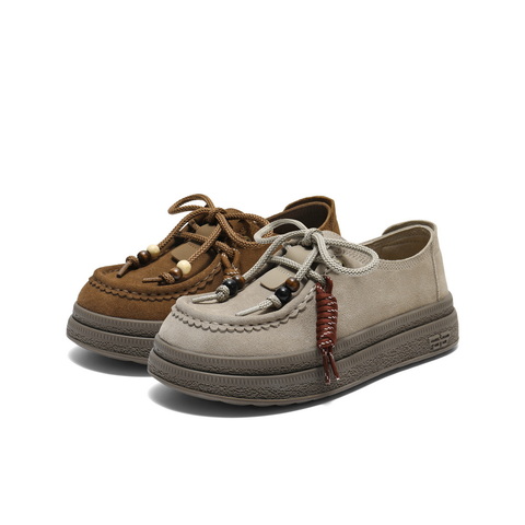 百丽复古串珠勃肯鞋女2025秋新商场同款厚底增高休闲鞋E1R1DCM5