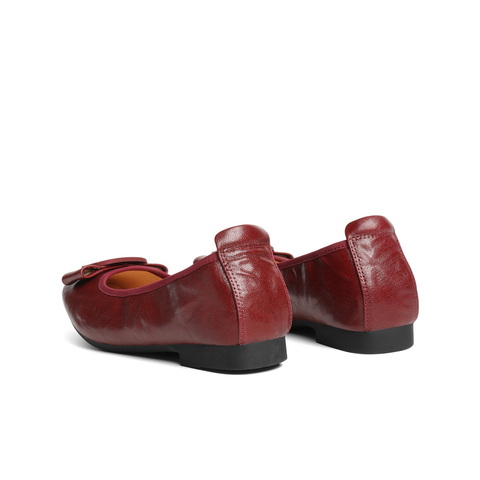 百丽气质方扣平底便鞋女2025秋新商场同款真皮软底单鞋E3W1DCQ5