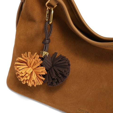 百丽包包女25秋商场同款复古绒面hobo包单肩斜挎托特X7384CX5