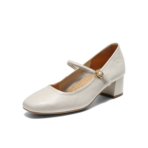 百丽气质时装玛丽珍鞋女2025秋新商场同款真皮高跟单鞋BFS03CQ5