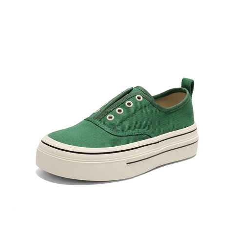 百丽简约百搭帆布鞋女2025秋新厚底便捷无系带休闲鞋B2699CM5