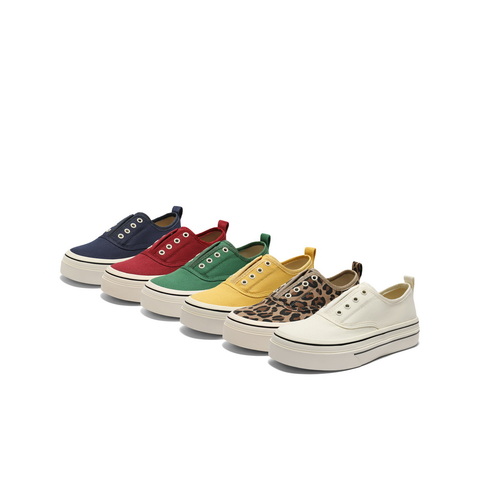 百丽简约百搭帆布鞋女2025秋新厚底便捷无系带休闲鞋B2699CM5