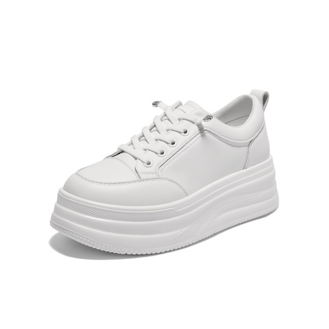 百丽厚底增高小白鞋女2025秋新商场同款简约百搭休闲鞋E3P1DCM5