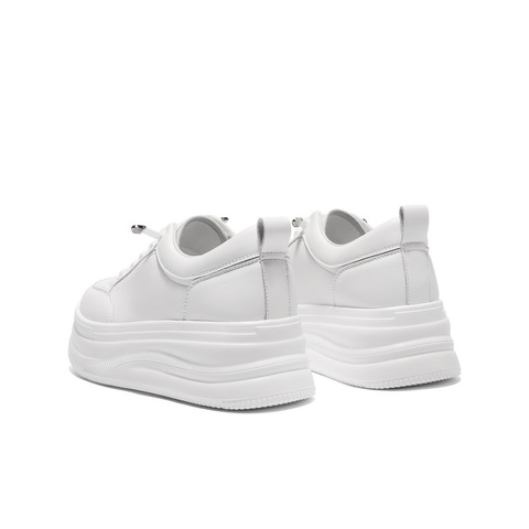 百丽厚底增高小白鞋女2025秋新商场同款简约百搭休闲鞋E3P1DCM5