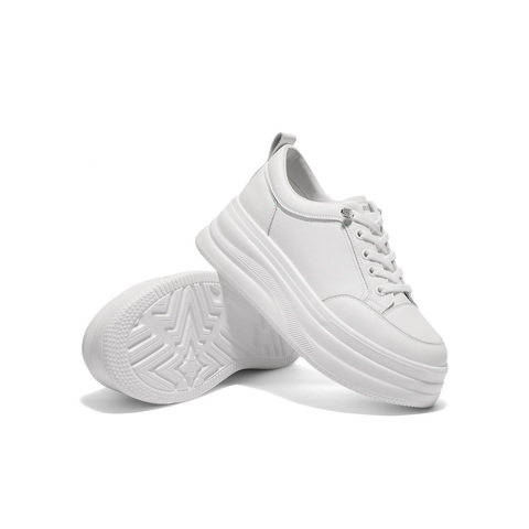 百丽厚底增高小白鞋女2025秋新商场同款简约百搭休闲鞋E3P1DCM5