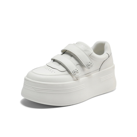 百丽厚底增搞小白鞋女2025秋新便捷双魔术贴百搭板鞋B2754CM5