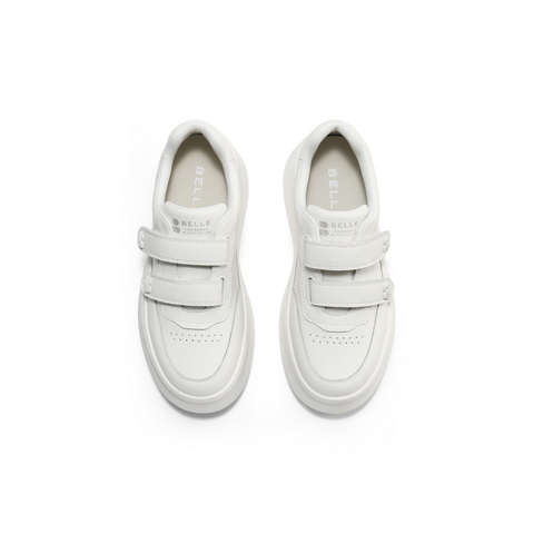 百丽厚底增搞小白鞋女2025秋新便捷双魔术贴百搭板鞋B2754CM5