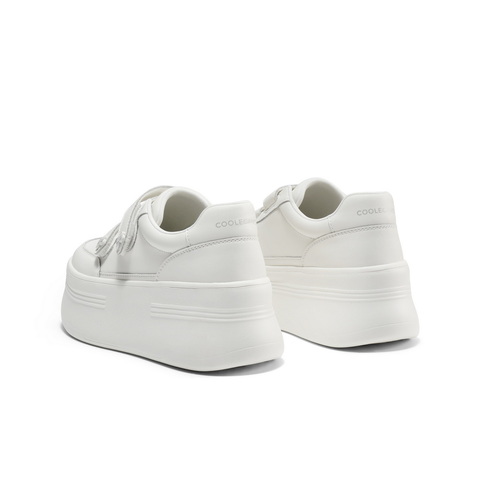 百丽厚底增搞小白鞋女2025秋新便捷双魔术贴百搭板鞋B2754CM5