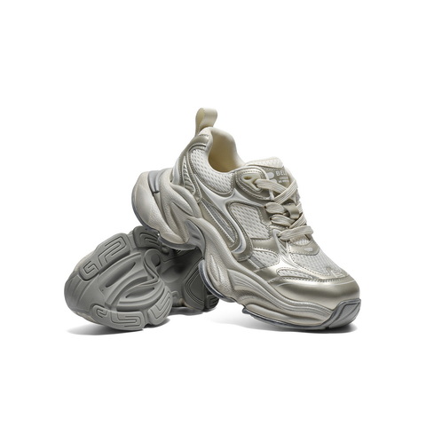 百丽拼接面透气老爹鞋女2025秋新厚底增高潮酷风休闲鞋B2798CM5