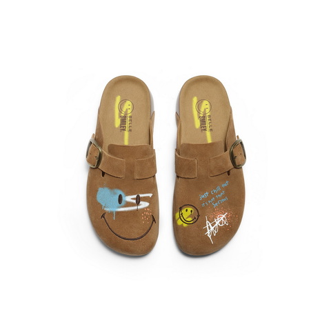 百丽SMILEY联名涂鸦勃肯鞋女2025秋新商场同款厚底拖鞋D8R2DCH5