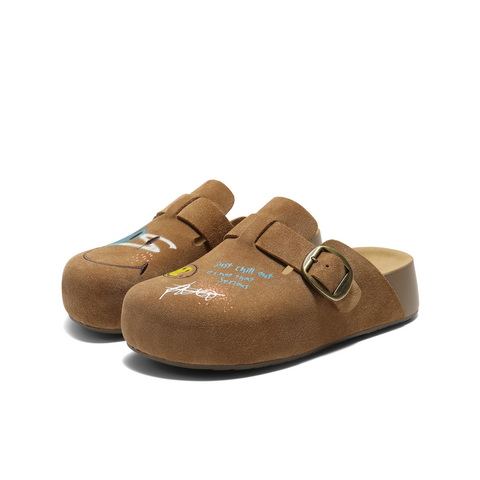 百丽SMILEY联名涂鸦勃肯鞋女2025秋新商场同款厚底拖鞋D8R2DCH5