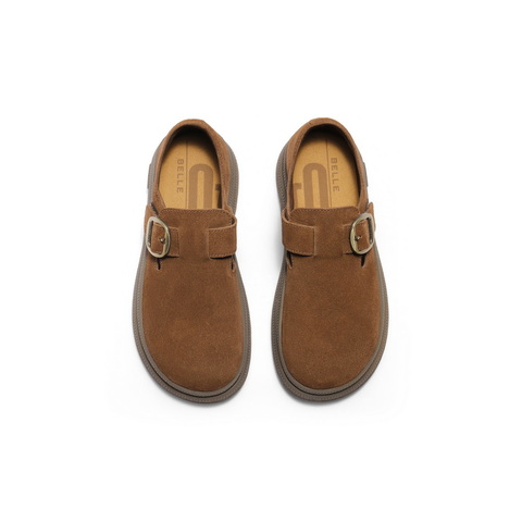 百丽复古简约勃肯鞋女2025秋新商场同款厚底增高休闲单鞋D4V1DCM5