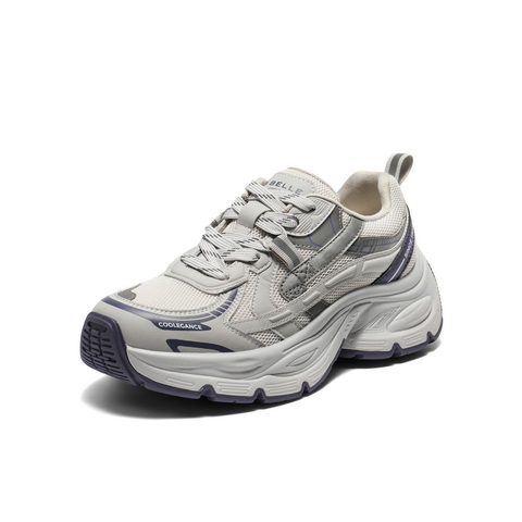 百丽拼接撞色老爹鞋女2025秋新商场同款增高厚底休闲鞋E4Q1DCM5