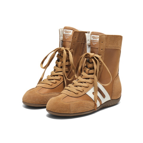 百丽潮酷高帮休闲鞋女2025秋新商场同款薄底运动休闲鞋E3M1DCD5