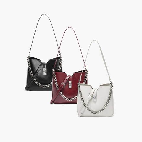 百丽包包女2025秋季新商场同款质感通勤单肩斜挎水桶包BL837CX5