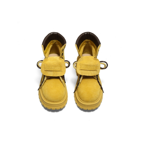 百丽复古双鞋带工装靴女2025冬新厚底增高户外休闲短靴B2745DD5