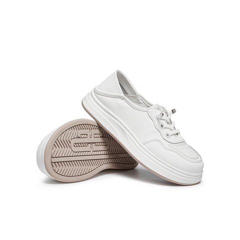 百丽简约百搭小白鞋女2025秋新商场同款舒适两穿休闲板鞋E4U1DCM5