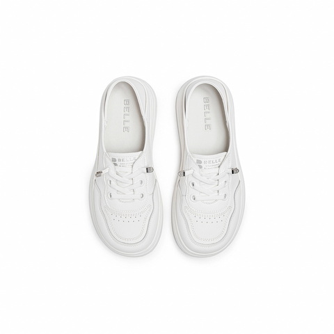 百丽简约百搭小白鞋女2025秋新商场同款舒适两穿休闲板鞋E4U1DCM5