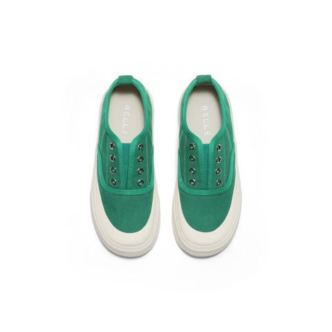 百丽便捷免系带帆布鞋女2025秋新舒适百搭休闲板鞋B2747CM5