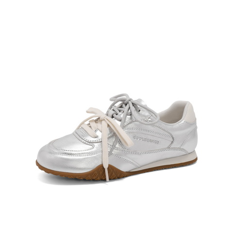 百丽复古休闲阿甘鞋女2025秋新商场同款百搭板鞋3QS21CM5