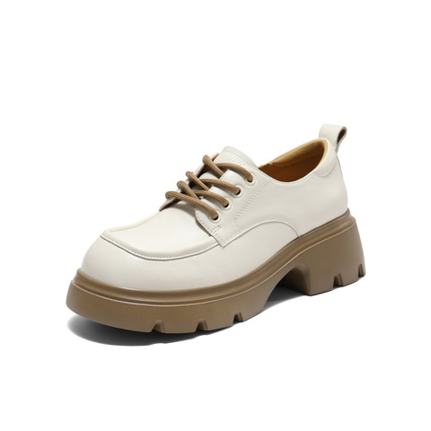 百丽英伦风牛津鞋女2025秋新商场同款真皮厚底增高单鞋E1X1DCM5