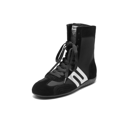 百丽潮酷高帮休闲鞋女2025秋新商场同款薄底运动休闲鞋E3M1DCD5