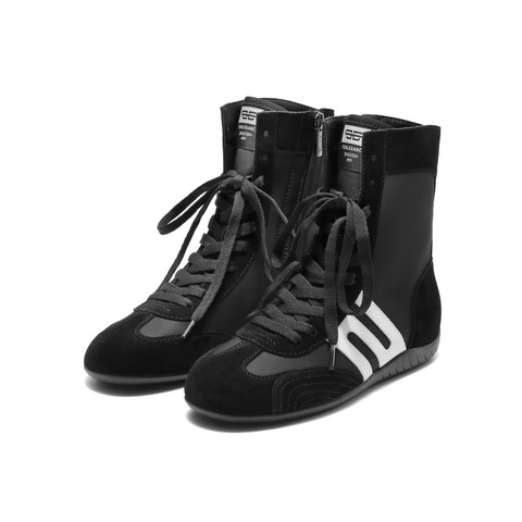 百丽潮酷高帮休闲鞋女2025秋新商场同款薄底运动休闲鞋E3M1DCD5