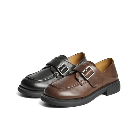 百丽复古乐福鞋女2025秋新商场同款真皮两穿便士乐福鞋D9W1DCM5