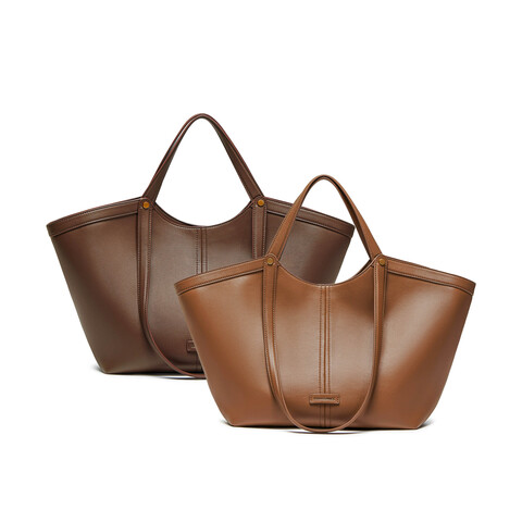 百丽包女25秋商场同款高级质感通勤大容量单肩手提托特包8573DCX5