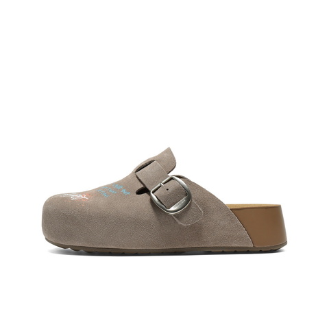 百丽SMILEY联名涂鸦勃肯鞋女2025秋新商场同款厚底拖鞋D8R2DCH5