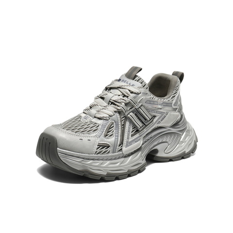 百丽透气大网孔老爹鞋女2025秋新厚底增高舒适休闲鞋B2808CM5