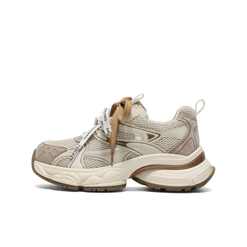 百丽时尚撞色老爹鞋女2025秋新厚底增高双鞋带休闲鞋E4D1DCM5