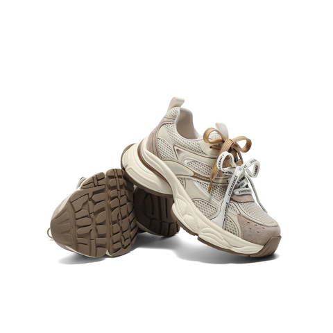 百丽时尚撞色老爹鞋女2025秋新厚底增高双鞋带休闲鞋E4D1DCM5