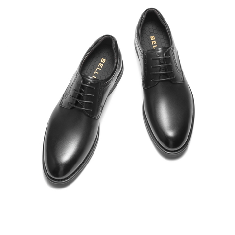 百丽绅士商务皮鞋男2025新款冬商场同款牛皮革正装鞋加绒8VS01DM5