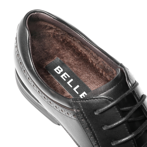 百丽绅士商务皮鞋男2025新款冬商场同款牛皮革正装鞋加绒8VS01DM5