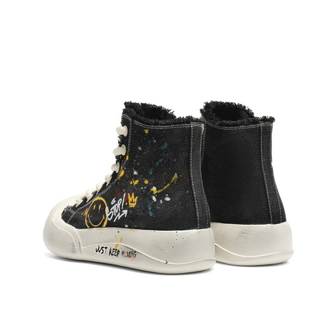 百丽SMILEY联名涂鸦帆布鞋女2025秋新商场同款厚底休闲鞋3ZJC5CD5