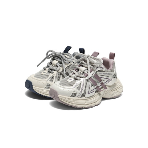 百丽复古撞色老爹鞋女童2025秋新商场同款舒适运动休闲鞋V3102C85