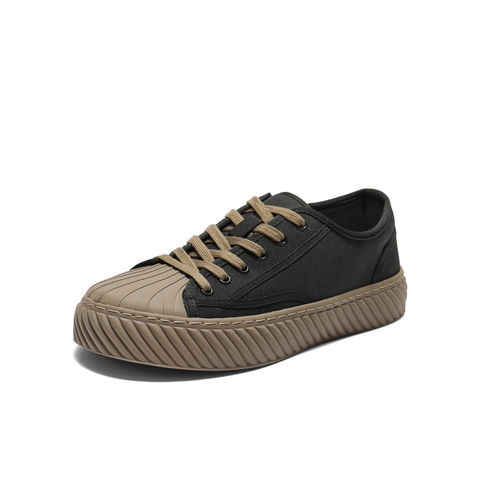 百丽贝壳头休闲帆布鞋男鞋2025新款秋季时尚潮搭简约板鞋A2147CM5