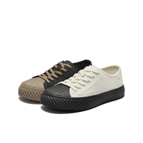 百丽贝壳头休闲帆布鞋男鞋2025新款秋季时尚潮搭简约板鞋A2147CM5