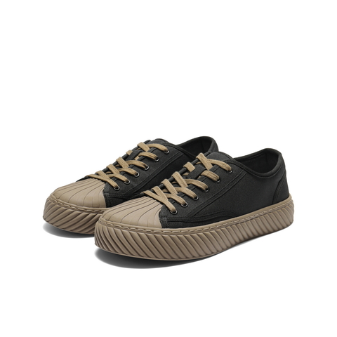 百丽贝壳头休闲帆布鞋男鞋2025新款秋季时尚潮搭简约板鞋A2147CM5