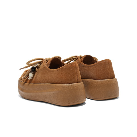 百丽复古流苏穿珠勃肯鞋女2025秋新舒适柔软厚底休闲鞋B2856CM5