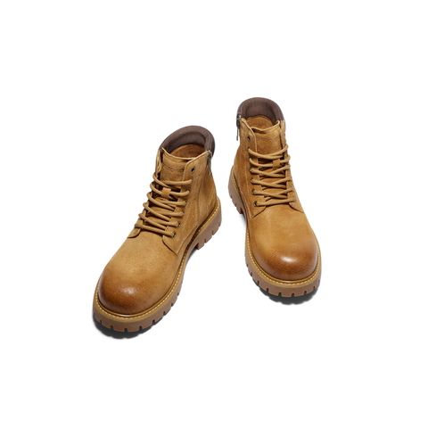 百丽户外潮搭工装靴男2025新款冬商场同款厚底休闲保暖靴8WH01DD5