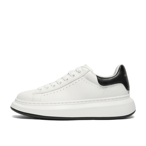 百丽百搭小白鞋男鞋2025秋新商场同款牛皮革厚底休闲板鞋8LB01CM5