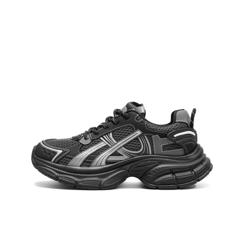 百丽舒适透气大网孔老爹鞋女2025秋新厚底增高潮酷休闲鞋E7Q1DCM5