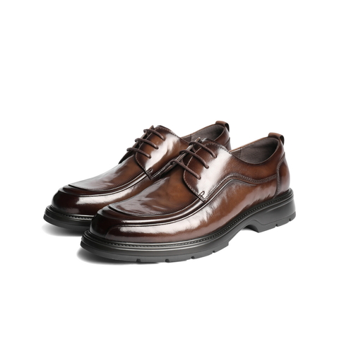 百丽上班商务鞋男鞋2025新款秋季牛皮革简约舒适休闲皮鞋A2039CM5